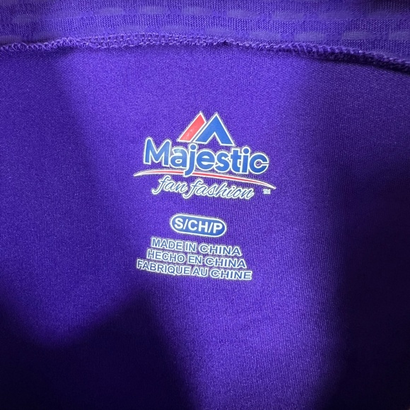 NWOT |•MAJESTIC•| Minnesota Vikings Bridgewater 5 V-Neck Rhinestone Top Size S - Picture 8 of 9